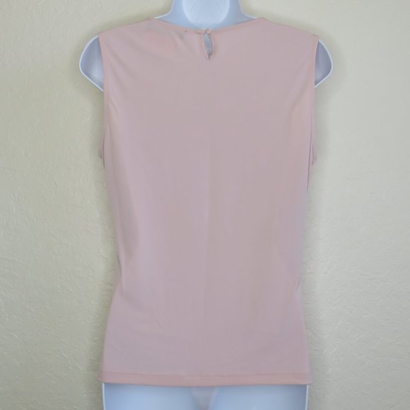 Ivanka Trump*Women's Sleeveless Flowy Pleated Boatneck Straight Hem Blouse~Small - Picture 2 of 10